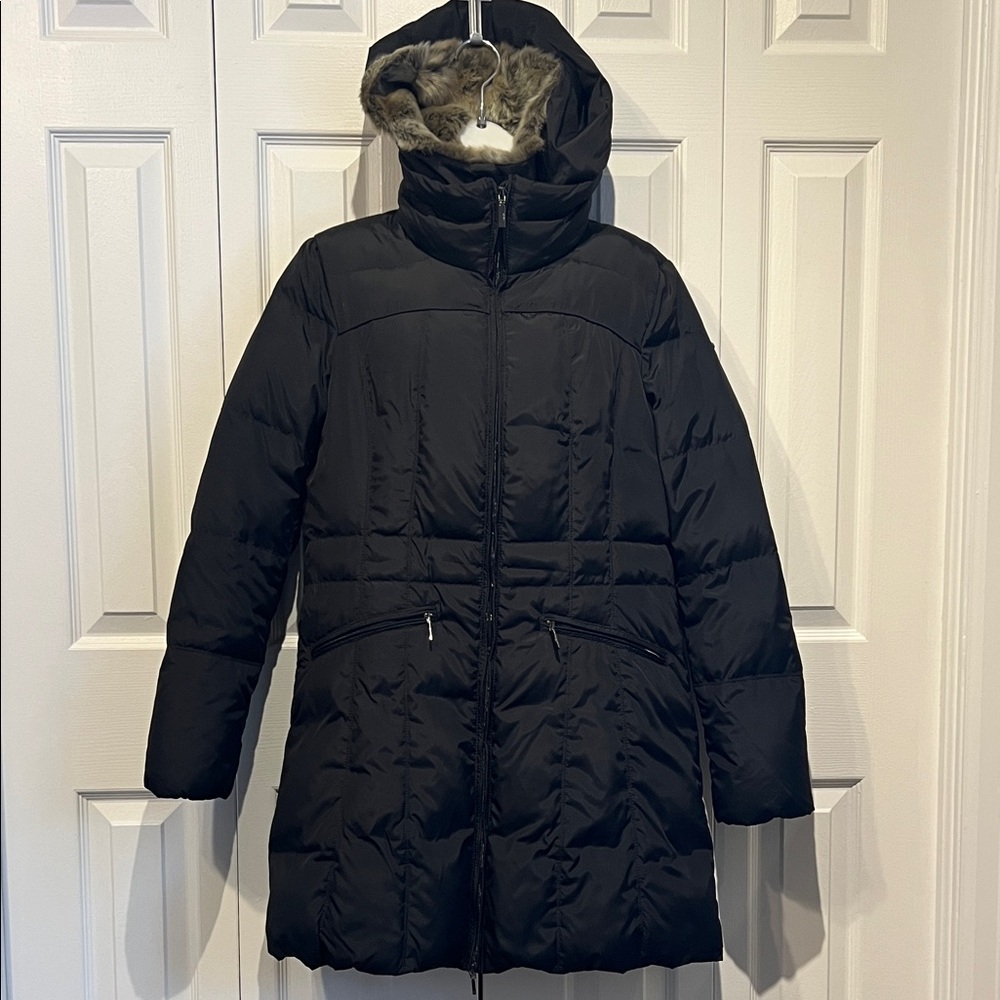 Geox Black Down-filled Hooded Parka Coat Size 12